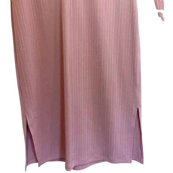 Nine West Long Sleeve Knit Dress Ribbed Twist Front Blush Pink Grape Sz M - Picture 5 of 13